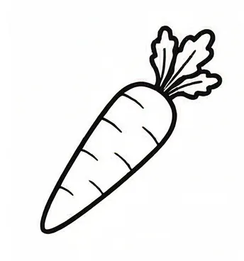 a carrot with a leaf on it.webp